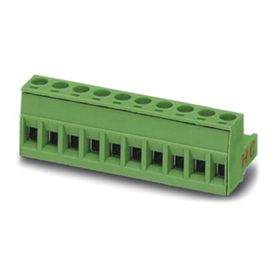 Phoenix Contact 5mm Pitch 10 Way Pluggable Terminal Block, Plug, Screw Termination