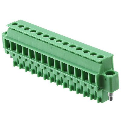 Phoenix Contact 3.81mm Pitch 14 Way Pluggable Terminal Block, Plug, Cable Mount, Screw Termination
