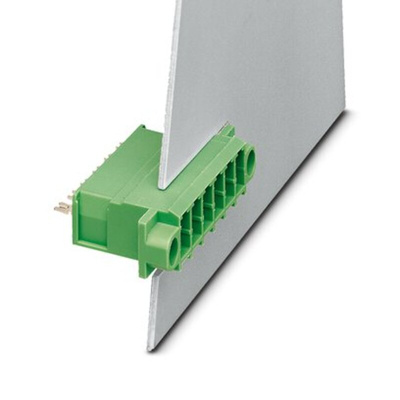 Phoenix Contact 7.62mm Pitch 12 Way Pluggable Terminal Block, Feed Through Header, Panel Mount, Solder Termination