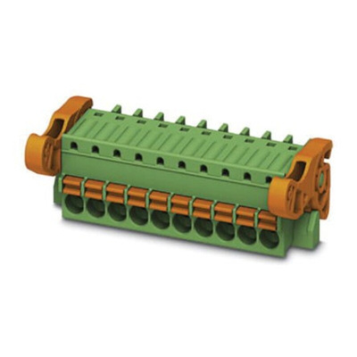 Phoenix Contact 3.5mm Pitch 18 Way Pluggable Terminal Block, Plug, Cable Mount, Spring Cage Termination