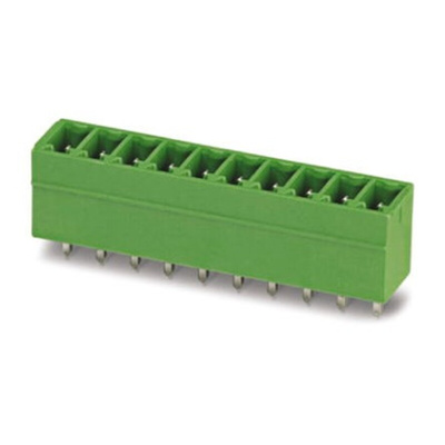 Phoenix Contact 3.5mm Pitch 20 Way Right Angle Pluggable Terminal Block, Header, Through Hole, Solder Termination