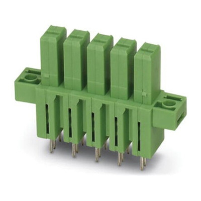 Phoenix Contact 7.62mm Pitch 5 Way Vertical Pluggable Terminal Block, Inverted Header, Through Hole, Solder Termination