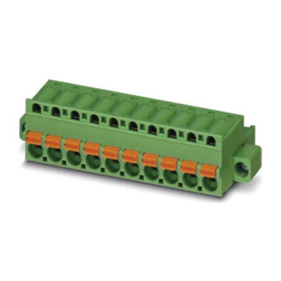 Phoenix Contact 5mm Pitch 16 Way Pluggable Terminal Block, Plug, Spring Cage Termination