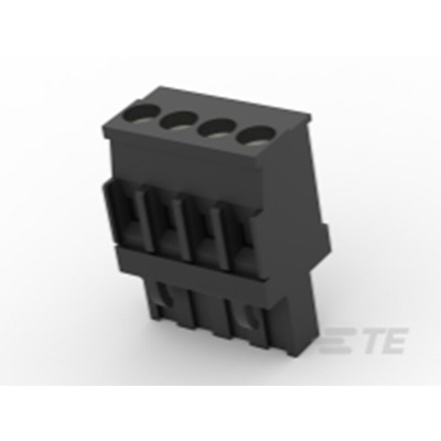 TE Connectivity 5mm Pitch 4 Way Pluggable Terminal Block, Plug, Cable Mount, Screw Termination
