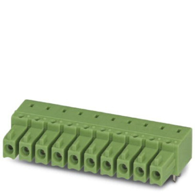 Phoenix Contact 3.81mm Pitch 4 Way Right Angle Pluggable Terminal Block, Inverted Header, Through Hole, Solder