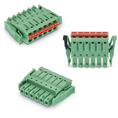 Wurth Elektronik 3.5mm Pitch 5 Way Vertical Pluggable Terminal Block, Plug, Cable Mount, Solder Termination