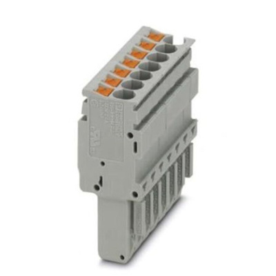 Phoenix Contact 5.2mm Pitch 7 Way Pluggable Terminal Block, Plug, DIN Rail, Push In Termination