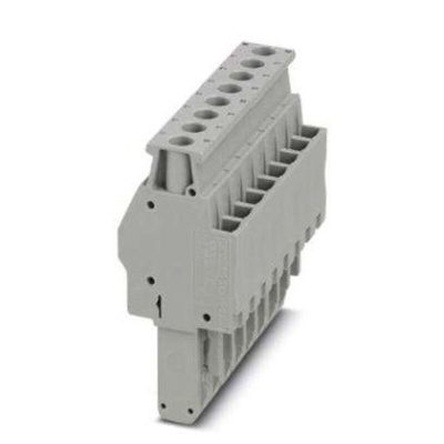 Phoenix Contact 8 Way Pluggable Terminal Block, Plug, DIN Rail, Screw Termination