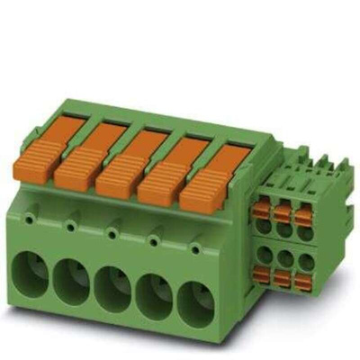 Phoenix Contact 7.62mm Pitch 9 Way Pluggable Terminal Block, Hybrid Plug, Cable Mount, Push-In Termination