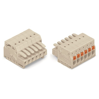 Wago 3.5mm Pitch 5 Way Pluggable Terminal Block, Plug, Through Hole
