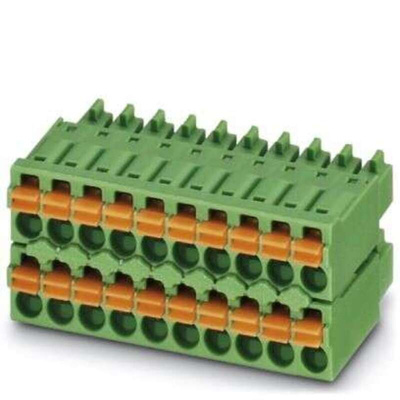 Phoenix Contact 3.5mm Pitch 12 Way Pluggable Terminal Block, Plug, Cable Mount, Spring Cage Termination