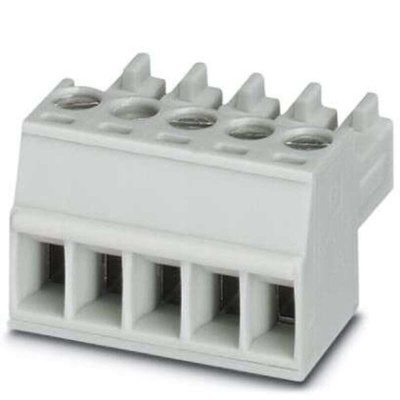 Phoenix Contact 3.5mm Pitch 5 Way Pluggable Terminal Block, Plug, Through Hole, Screw Termination