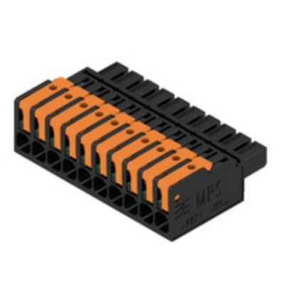 Weidmuller 5mm Pitch 10 Way Pluggable Terminal Block, Plug, PCB Mount