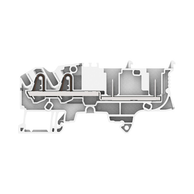 4 Way Pluggable Terminal Block, Feed Through Plug, DIN Rail, Push In Spring Termination