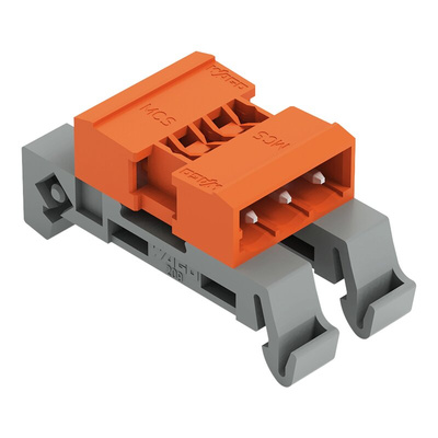 Wago 5.08mm Pitch 3 Way Horizontal Pluggable Terminal Block, Pin Header, DIN Rail Mount, Wire Termination