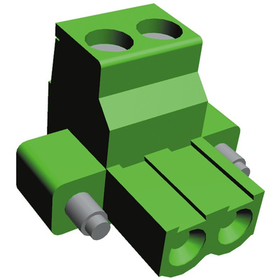 TE Connectivity 5mm Pitch 2 Way Pluggable Terminal Block, Plug, Through Hole, Screw Termination