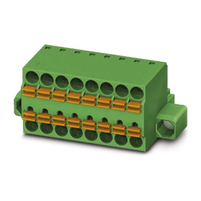 Phoenix Contact 3.5mm Pitch 3 Way Pluggable Terminal Block, Plug, Cable Mount, Spring Cage Termination