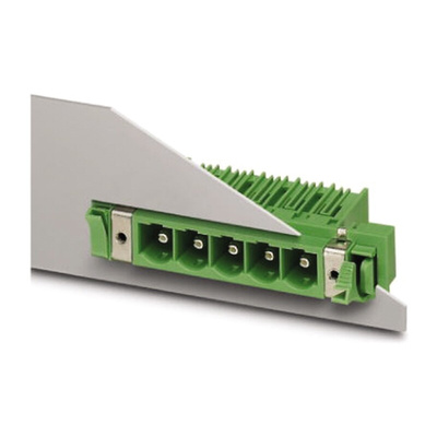 Phoenix Contact 10.16mm Pitch 6 Way Right Angle Pluggable Terminal Block, Feed Through Header, Panel Mount, Through