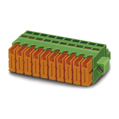 Phoenix Contact 3.81mm Pitch 15 Way Pluggable Terminal Block, Plug, Cable Mount, Screw Termination