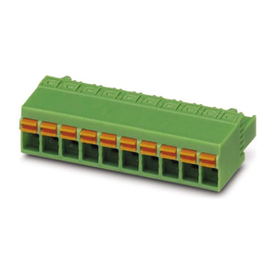 Phoenix Contact 5mm Pitch 3 Way Pluggable Terminal Block, Plug, Spring Cage Termination