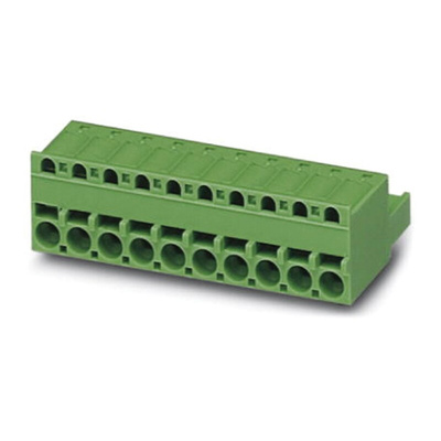 Phoenix Contact 5.08mm Pitch 12 Way Pluggable Terminal Block, Plug, Spring Cage Termination