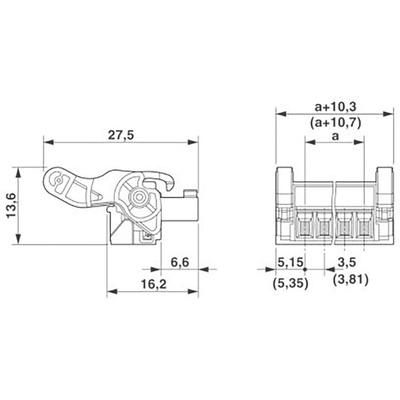 Phoenix Contact 3.81mm Pitch 16 Way Pluggable Terminal Block, Plug, Cable Mount, Screw Termination