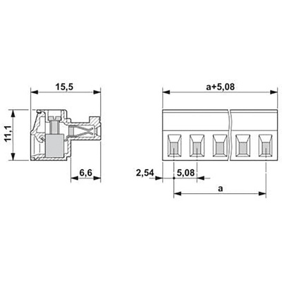 Phoenix Contact 5.08mm Pitch 5 Way Pluggable Terminal Block, Plug, Cable Mount, Screw Termination