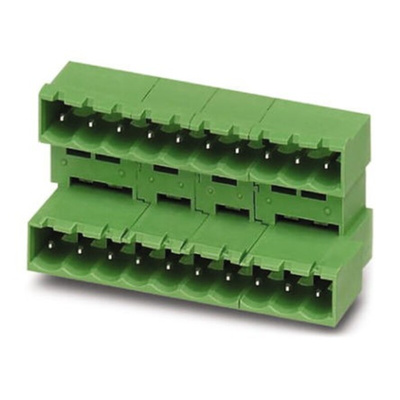 Phoenix Contact 3.81mm Pitch 20 Way Right Angle Pluggable Terminal Block, Header, Through Hole, Solder Termination