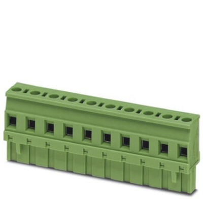 Phoenix Contact 7.62mm Pitch 12 Way Right Angle Pluggable Terminal Block, Plug, Cable Mount, Screw Termination