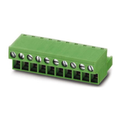 Phoenix Contact 5mm Pitch 8 Way Pluggable Terminal Block, Plug, Cable Mount, Screw Termination