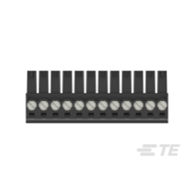 TE Connectivity 3.5mm Pitch 12 Way Pluggable Terminal Block, Plug, Cable Mount, Screw Termination