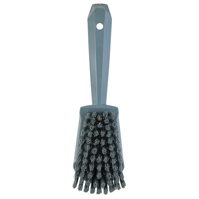 Vikan Grey 36mm PET Hard Scrubbing Brush for Multipurpose Cleaning