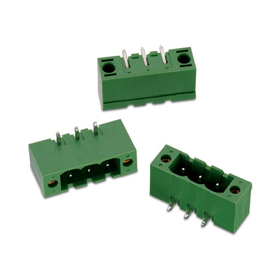 Wurth Elektronik 5.0mm Pitch 3 Way Pluggable Terminal Block, Header, PCB Mount, Solder Termination