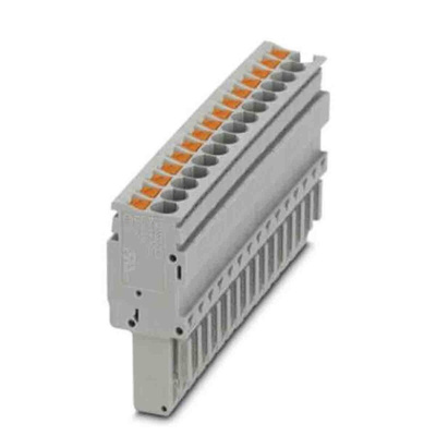 Phoenix Contact Pluggable Terminal Block, Plug, DIN Rail, Push In Termination