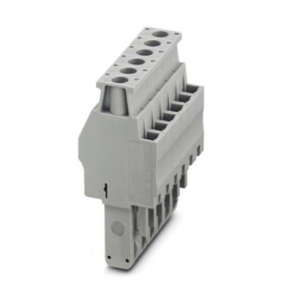 Phoenix Contact Not Applicable Pitch 6 Way Pluggable Terminal Block, Plug, DIN Rail, Screw Termination