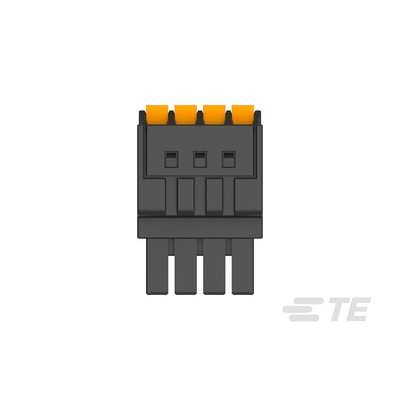 TE Connectivity 5mm Pitch 4 Way Pluggable Terminal Block, Plug, Plug-In