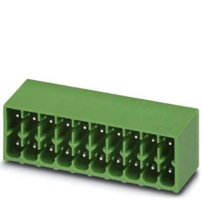 Phoenix Contact 3.5mm Pitch 12 Way Right Angle Pluggable Terminal Block, Header, Through Hole, Solder Termination