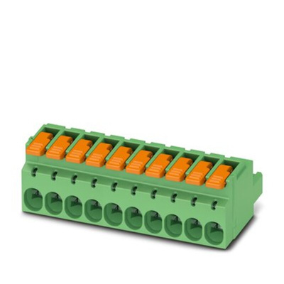 Phoenix Contact 5.08mm Pitch 18 Way Pluggable Terminal Block, Plug, Cable Mount, Push-In Termination