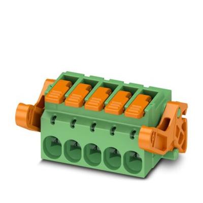 Phoenix Contact 5.08mm Pitch 5 Way Pluggable Terminal Block, Plug, Cable Mount, Push-In Termination