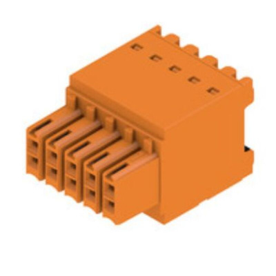 Weidmuller 3.5mm Pitch 10 Way Pluggable Terminal Block, Plug, PCB Mount