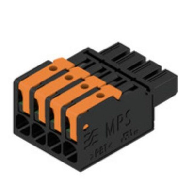 Weidmuller 5mm Pitch 4 Way Pluggable Terminal Block, Plug, PCB Mount