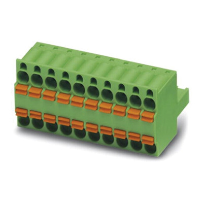 Phoenix Contact 5.08mm Pitch 10 Way Pluggable Terminal Block, Plug, Spring Cage Termination