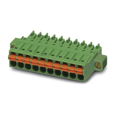 Phoenix Contact 3.5mm Pitch 17 Way Pluggable Terminal Block, Plug, Cable Mount, Spring Cage Termination