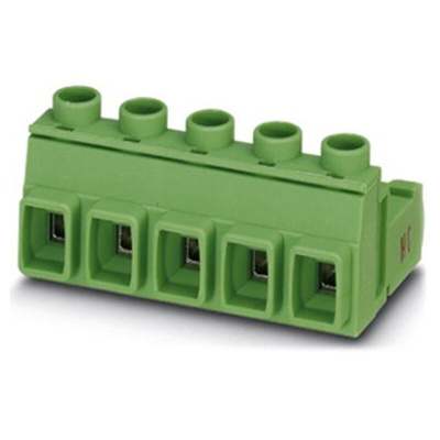 Phoenix Contact 7.62mm Pitch 10 Way Pluggable Terminal Block, Inverted Plug, Cable Mount, Screw Termination