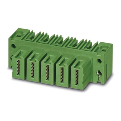 Phoenix Contact 15.0mm Pitch 3 Way Right Angle Pluggable Terminal Block, Inverted Header, Through Hole, Solder