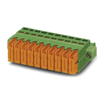 Phoenix Contact 5.08mm Pitch 12 Way Pluggable Terminal Block, Plug, Screw Termination