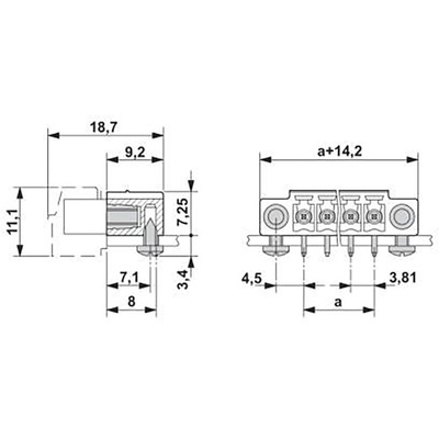 Phoenix Contact 3.81mm Pitch 15 Way Right Angle Pluggable Terminal Block, Header, Through Hole, Solder Termination