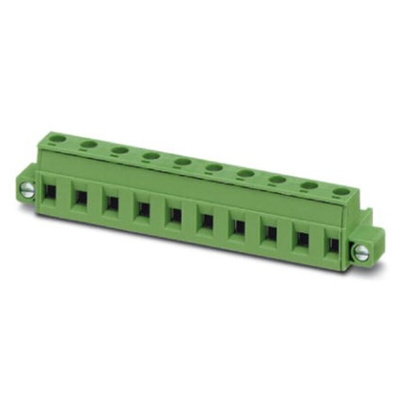 Phoenix Contact 7.62mm Pitch 9 Way Pluggable Terminal Block, Plug, Cable Mount, Screw Termination