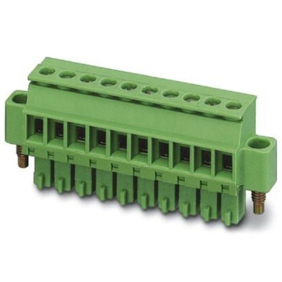 Phoenix Contact 3.5mm Pitch 12 Way Pluggable Terminal Block, Plug, Cable Mount, Screw Termination