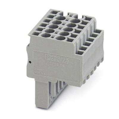 Phoenix Contact 9 Way Pluggable Terminal Block, Plug, Spring Cage Termination